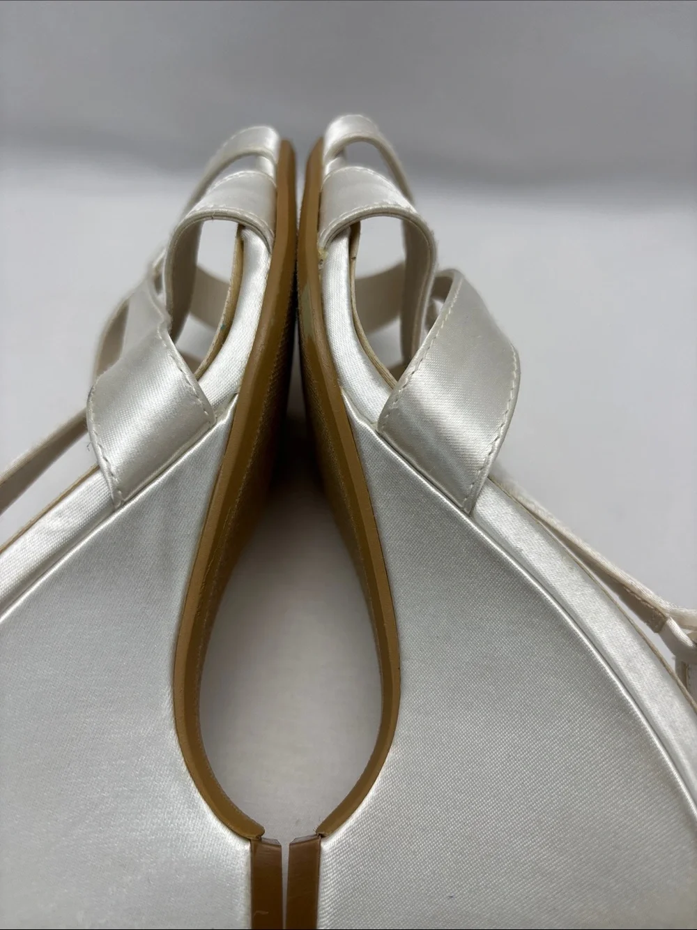 Touch Ups Ivory Satin Wedge Sandals
